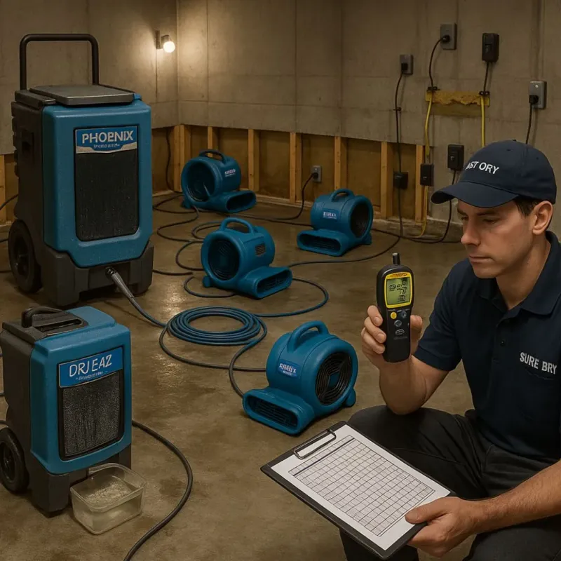 Structural Drying and Dehumidification process in Russell County, AL